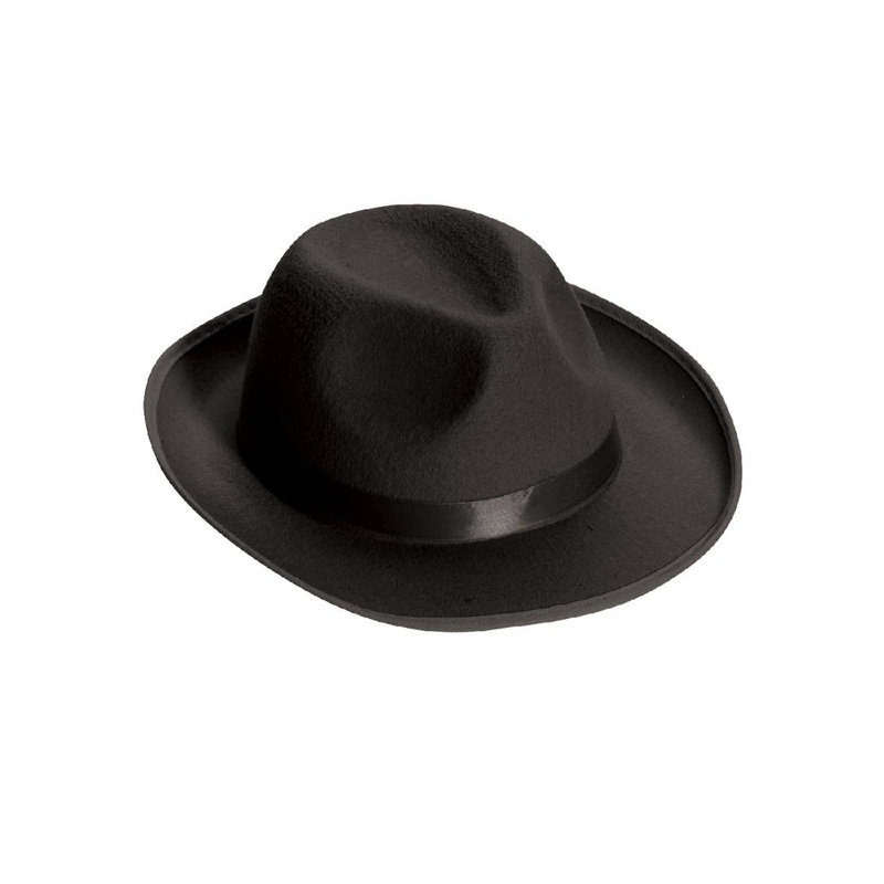 Deluxe 1920s Adults Black Fedora Costume Hat
