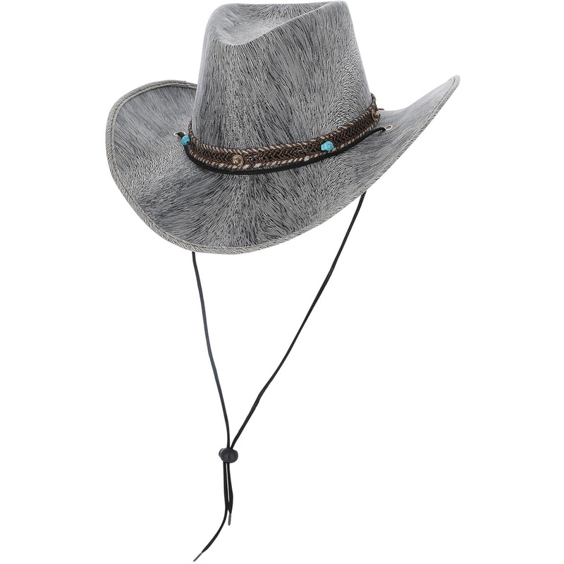 Distressed Look Grey Western Cowboy Hat