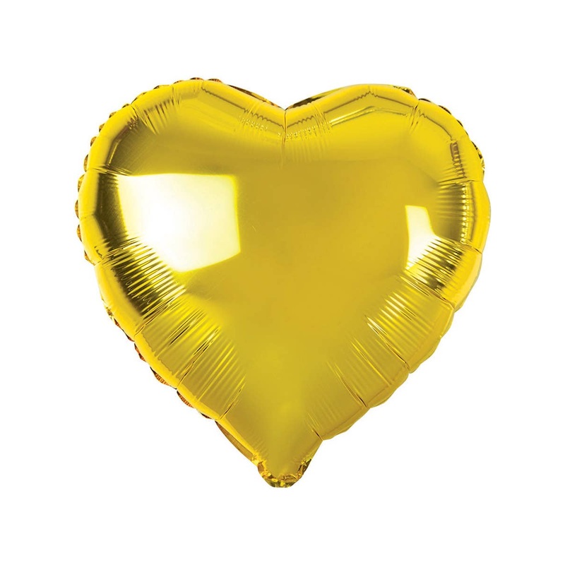 Heart Shaped Metallic Gold 45cm Foil Balloon