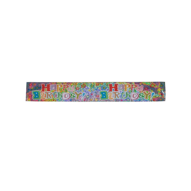 Holographic Rainbow 180cm Happy Birthday Banner