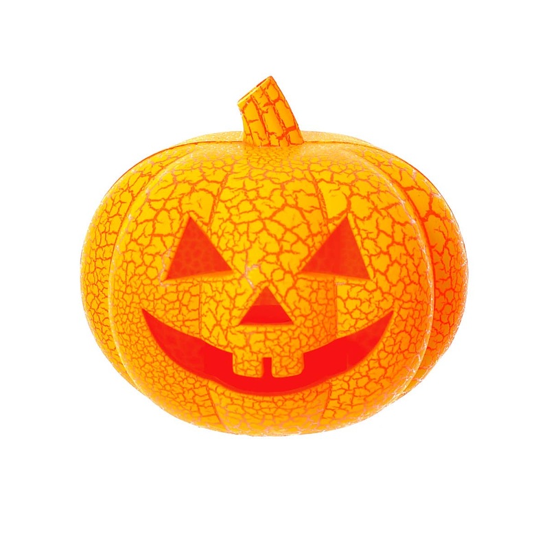 Light and Sound Orange Crackle Pumpkin Halloween Decoration