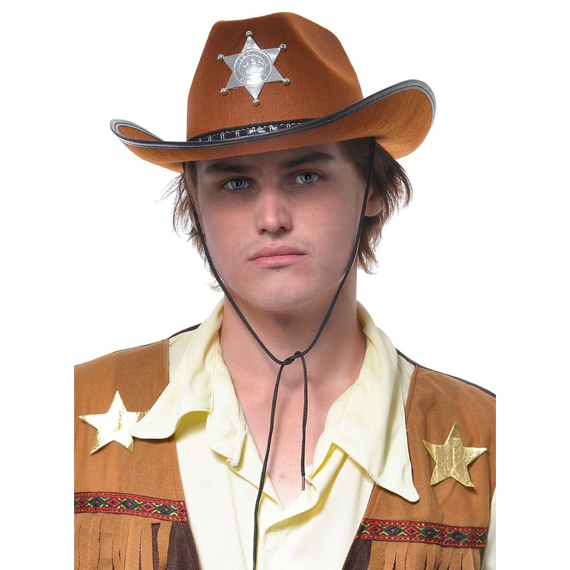 Light Brown Sheriff Deputy Adults Cowboy Hat