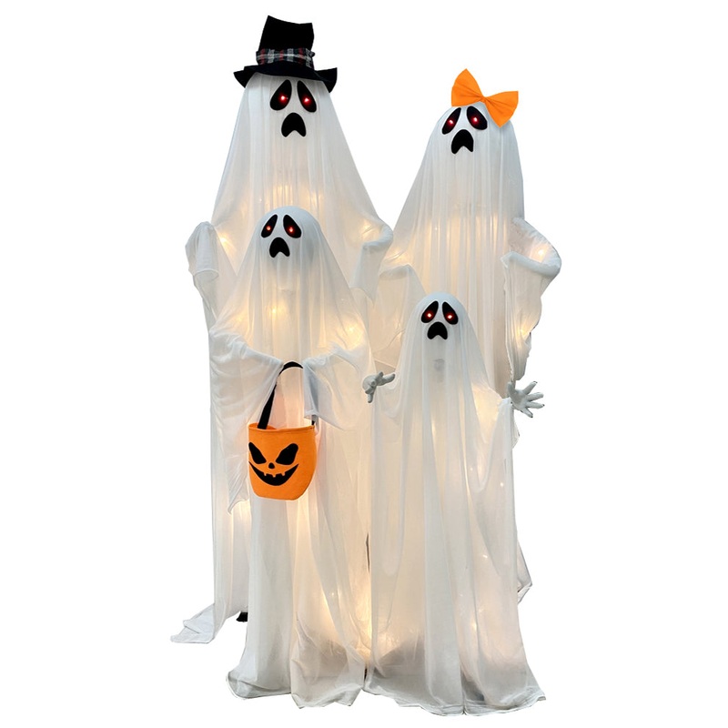 Light Up Ghost Family 160cm Tall Halloween Decoration