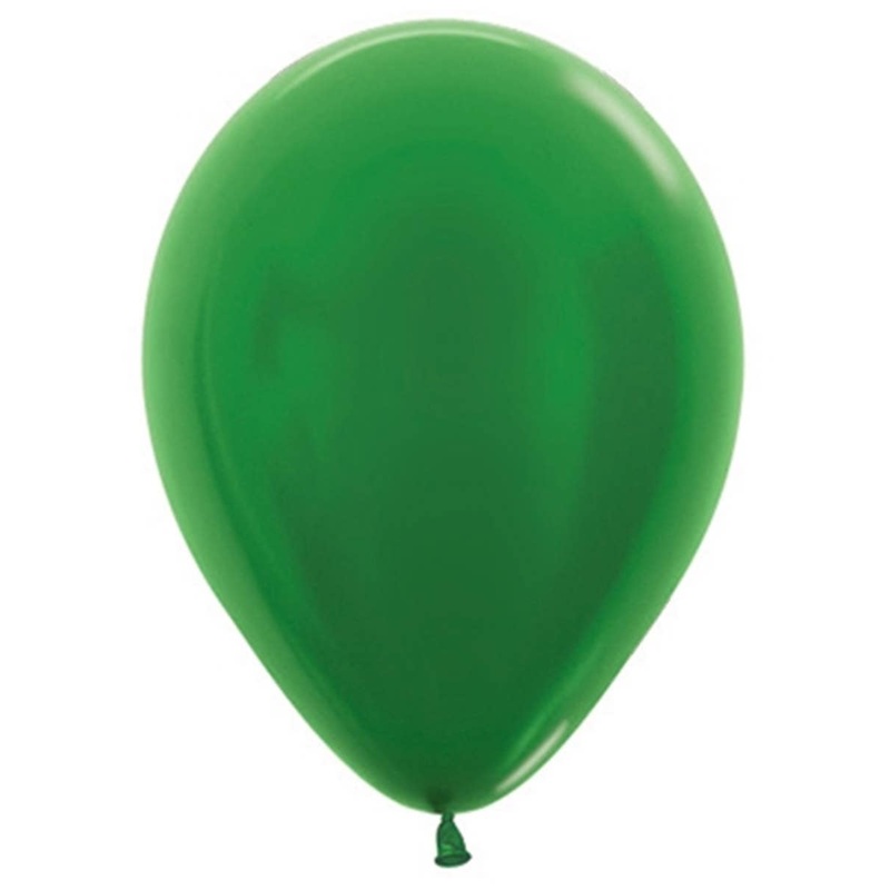 Metallic Green Single Small 12cm Air Fill Latex Balloon
