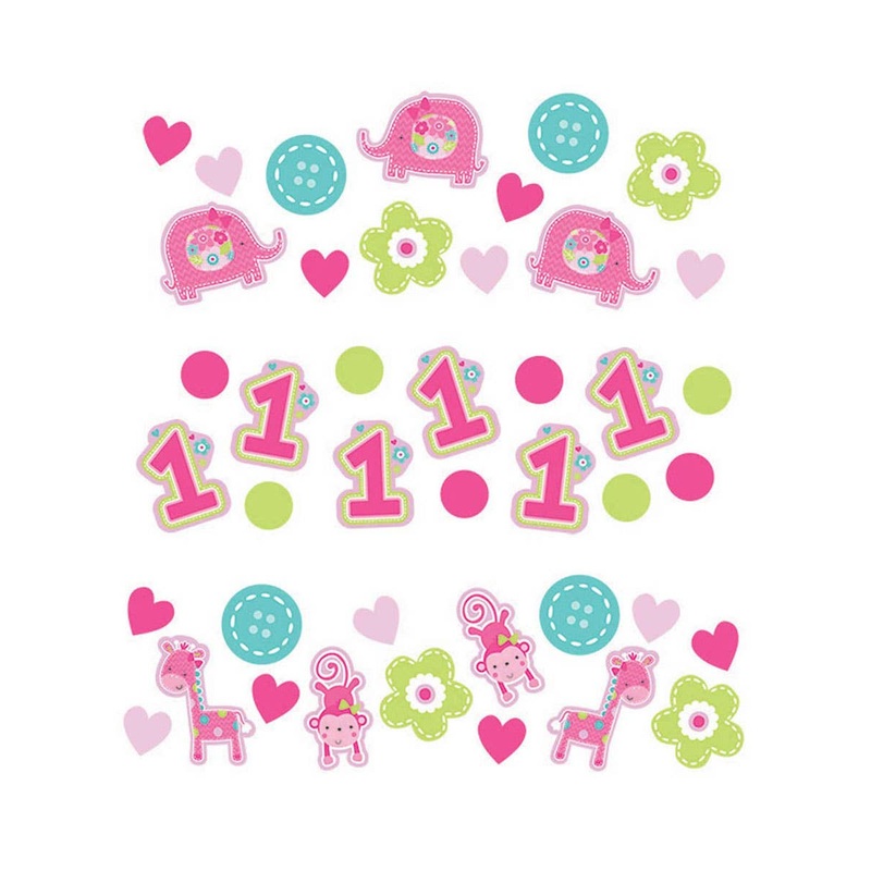 One Wild Girl 1st Birthday Pink Confetti Pack