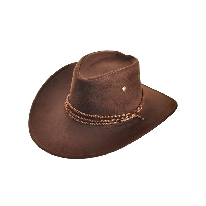Outback Cowboy Brown Faux Suede Costume Hat