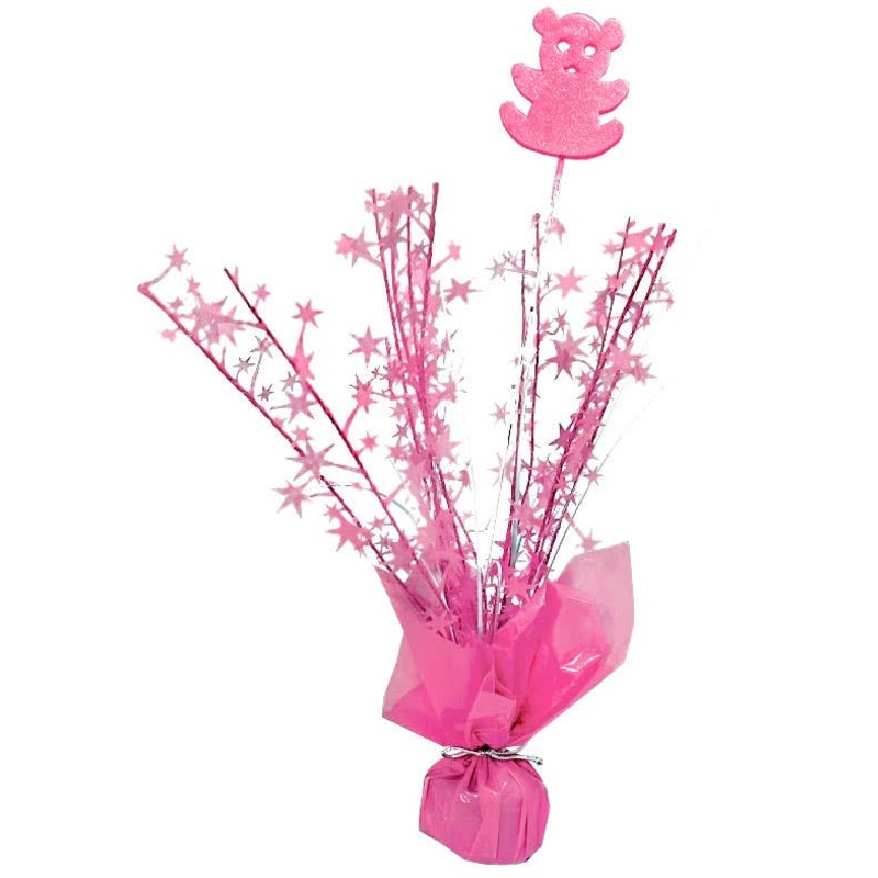 Pale Pink Bear and Stars Baby Shower Balloon Weight