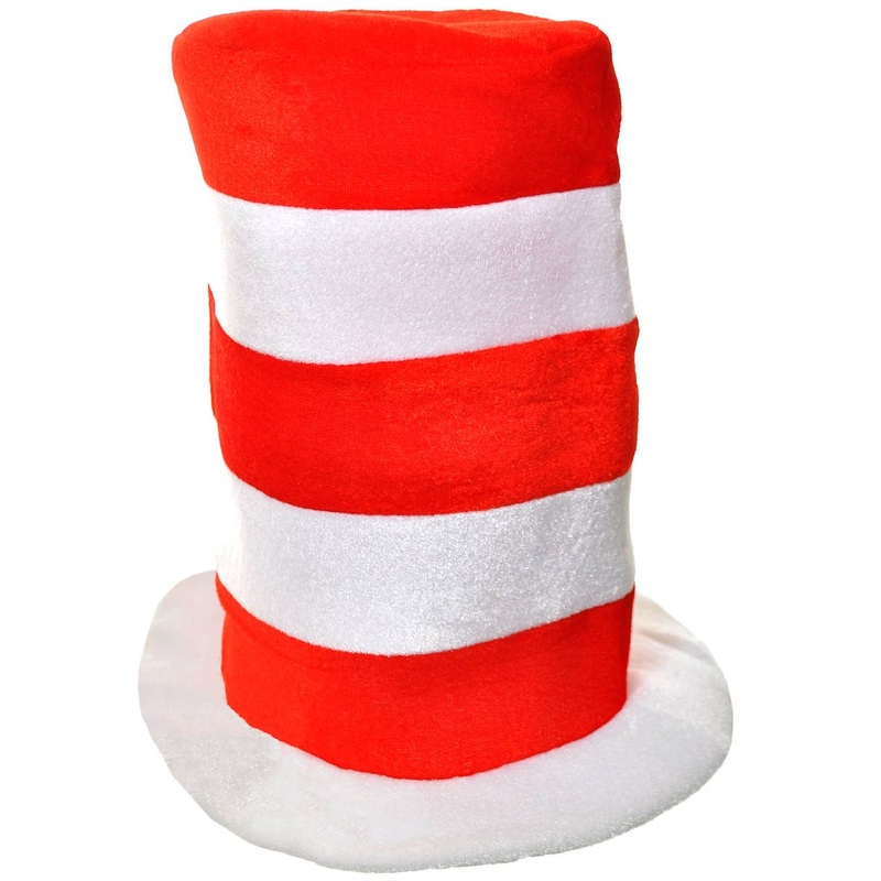 Plush Red and White Stripe Kids Cat in the Hat Costume Hat