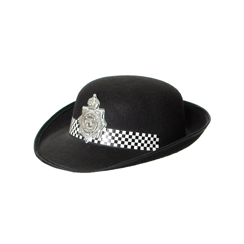 Police Officer Black Bowler Bowler Hat