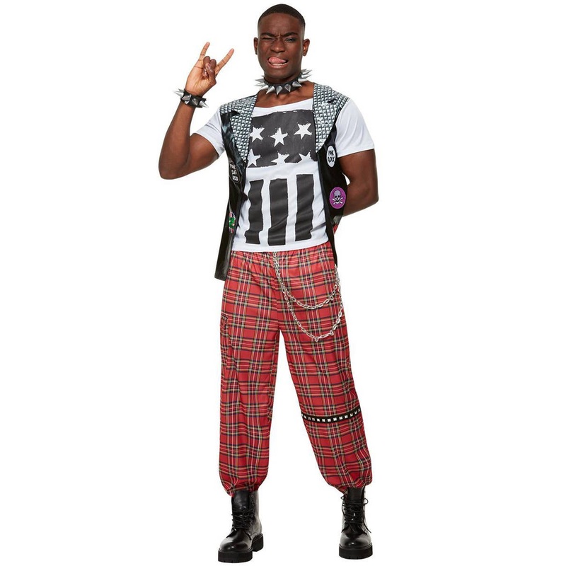 Punk Rocker Mens 90s Dress Up Costume