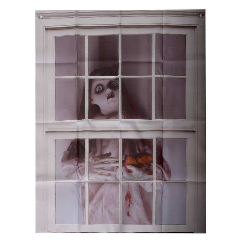 Scary Doll in the Window Halloween Window Decoration