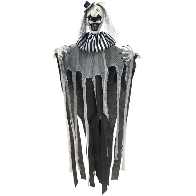 Shaking 4 Foot Hanging Evil Clown Halloween Decoration