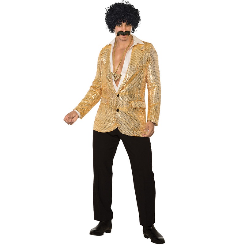 Sparkly Sequined Mens Gold Costume Jacket