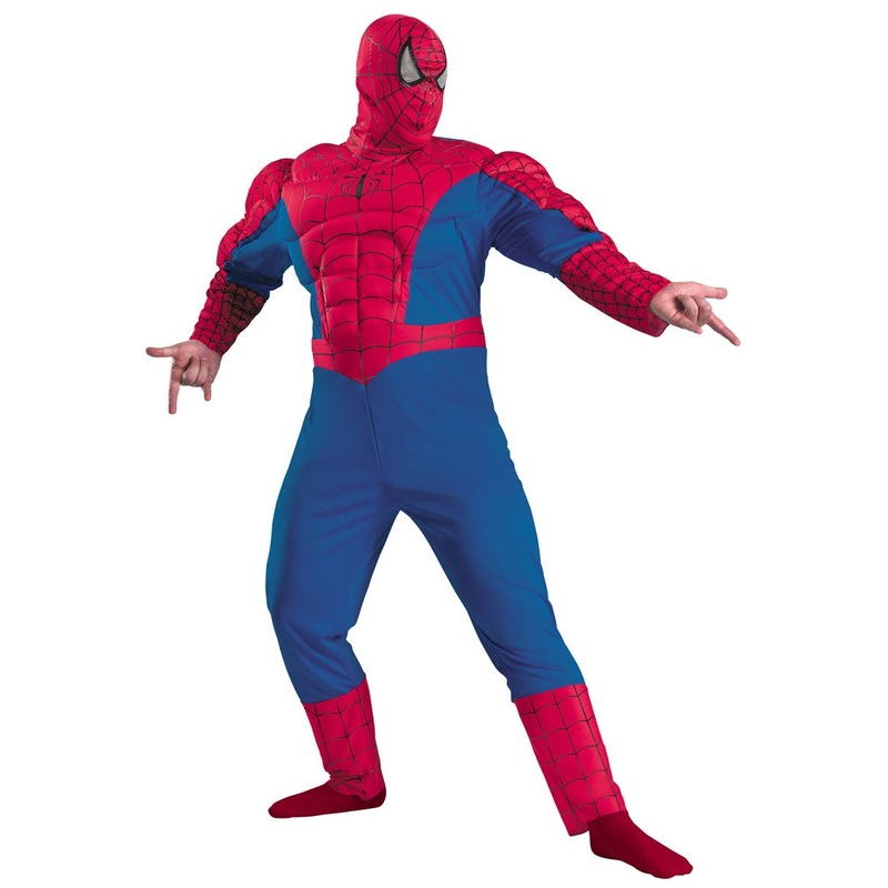 Spiderman Mens Plus Size Muscle Chest Costume