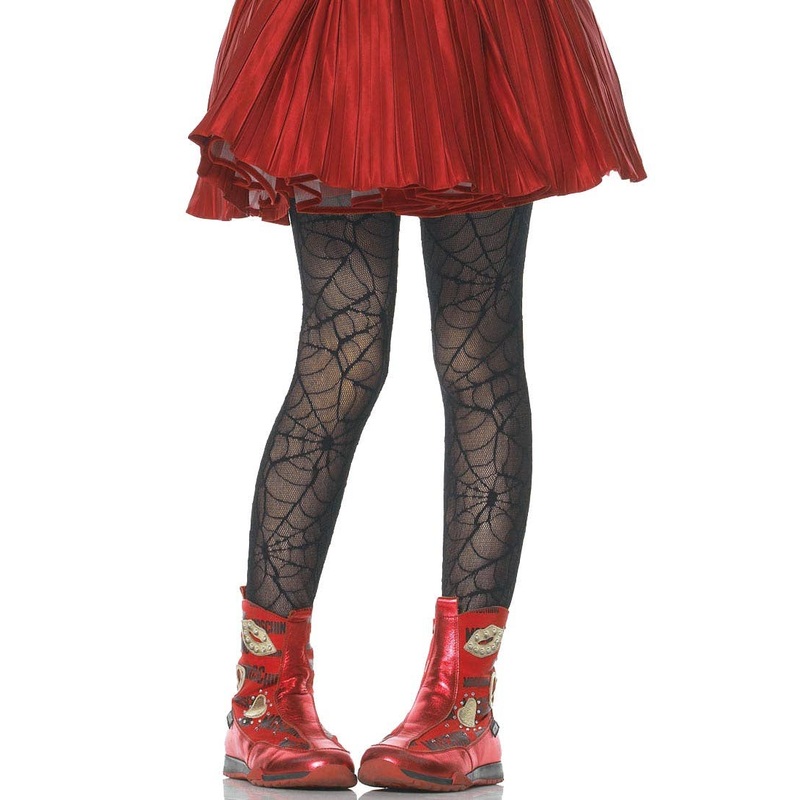 Spiderweb Girls Black Halloween Stockings