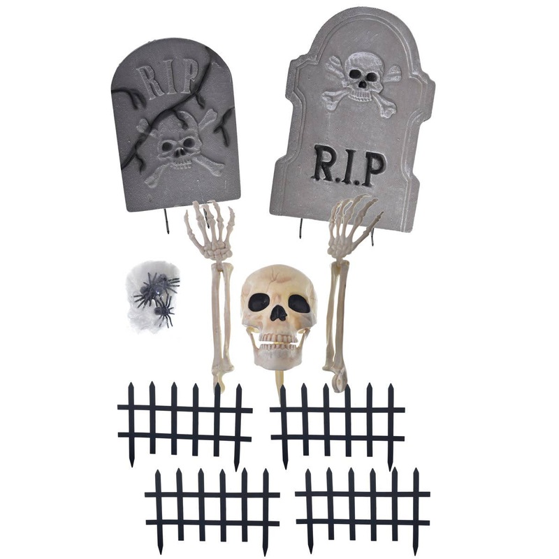 Spooky 18 Piece Cemetery Halloween Decoration Kit