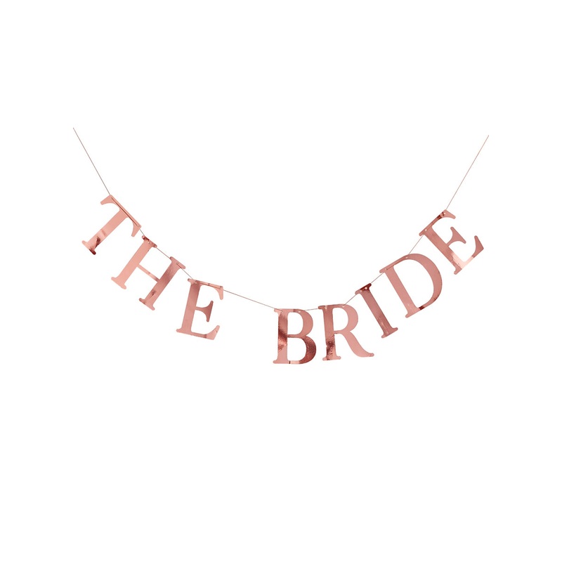 The Bride Rose Gold Bridal Shower Bunting With Photo Pegs