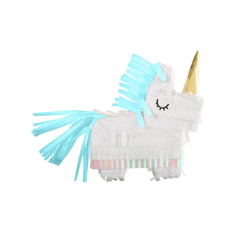 Unicorn Mini Blue and White Paper Party Decoration