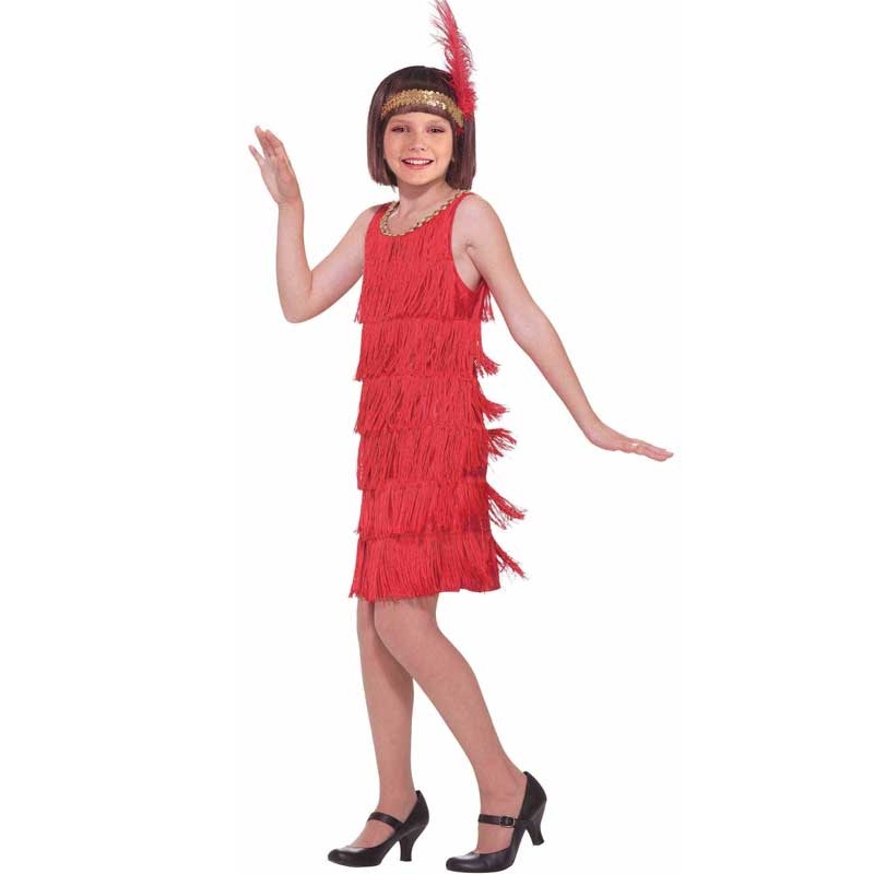 1920s Red Flapper Girls Costume