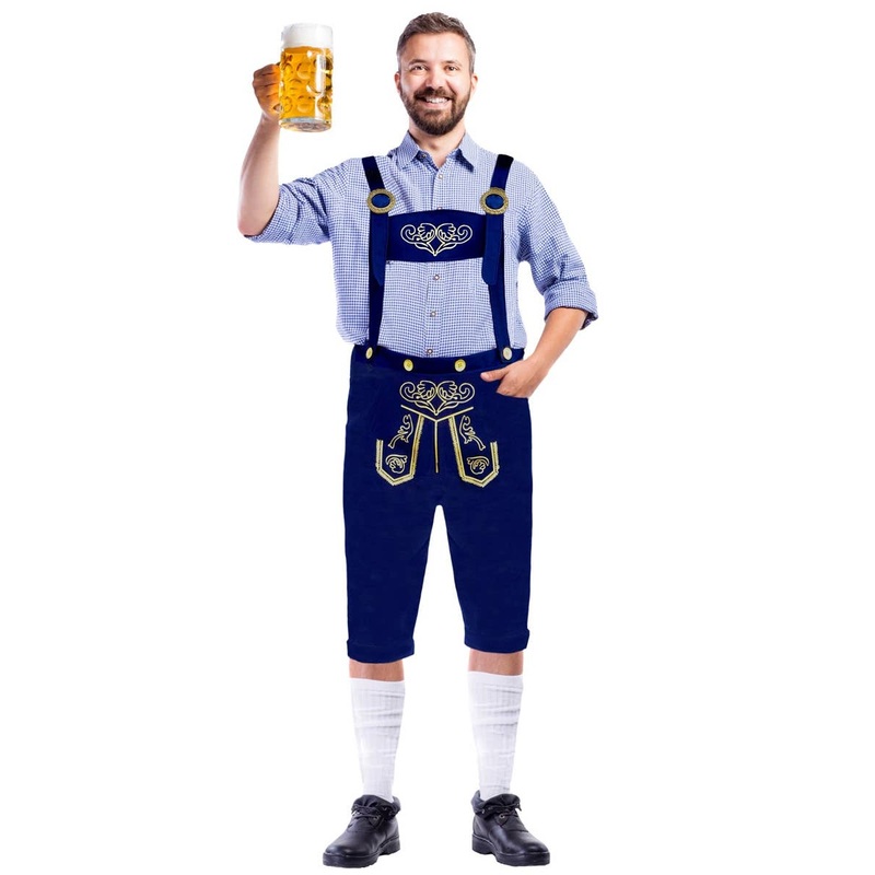 Bavarian Blue Beer Man Mens Oktoberfest Costume
