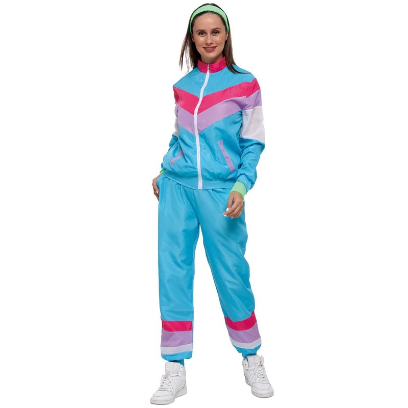 Bodacious Blue 1980s Womens Shell Suit Costume