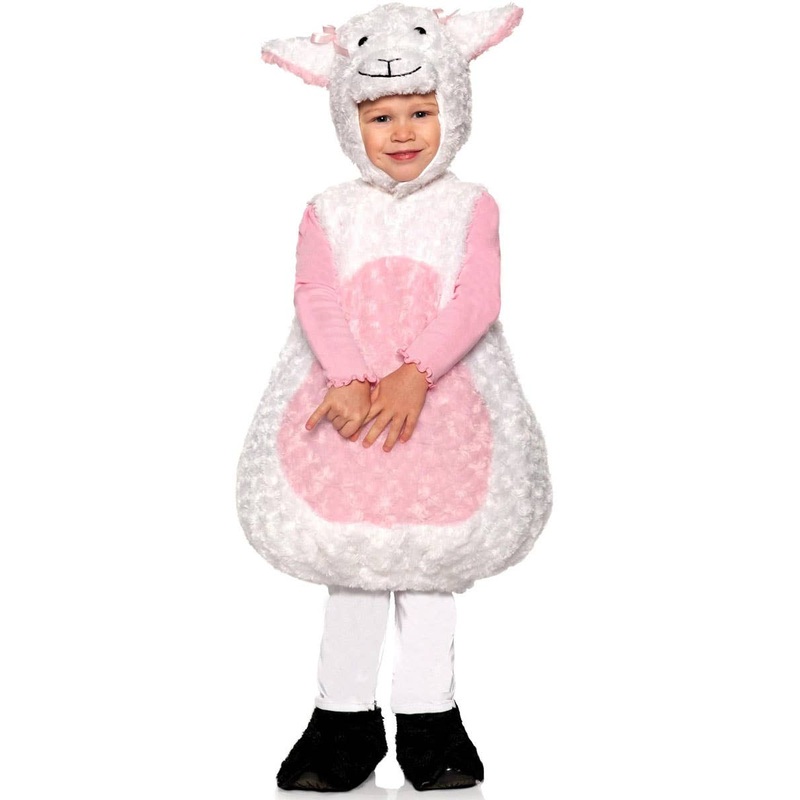 Fluffy White Lamb Infant Baby Belly Costume