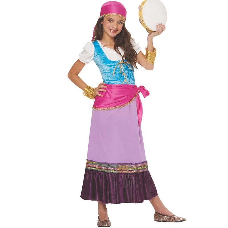 Gypsy Fortune Teller Girls Fancy Dress Costume