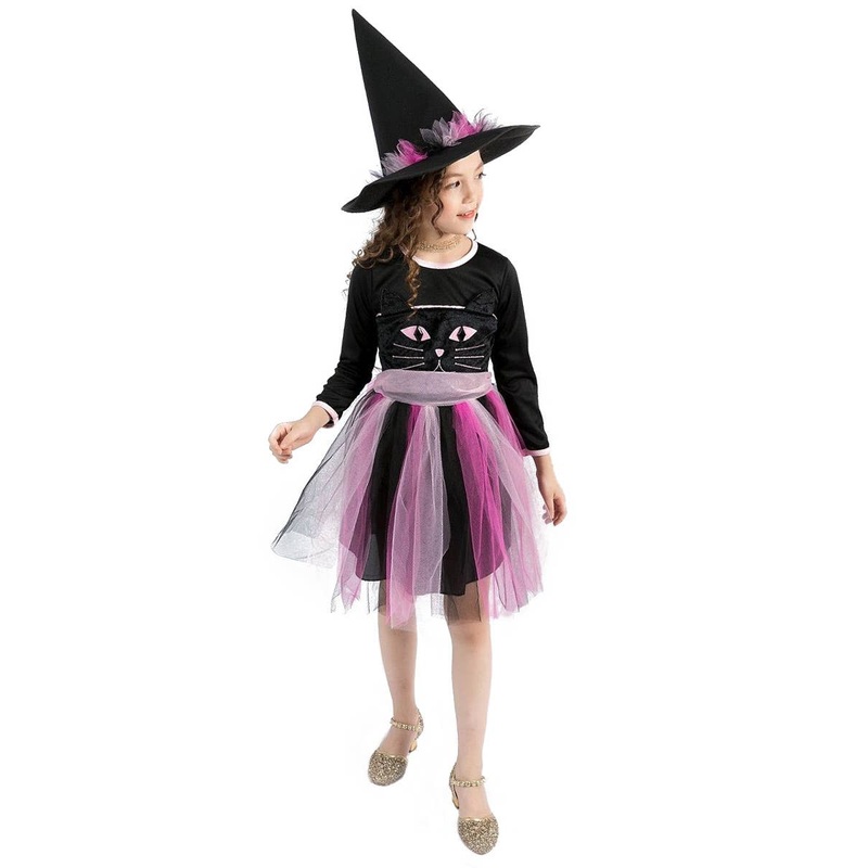 Kitty Witch Girls Pink Halloween Costume