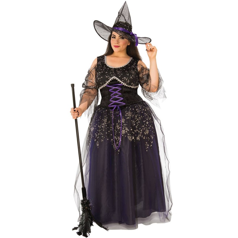 Midnight Witch Womens Plus Size Halloween Costume