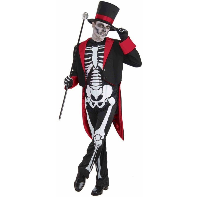 Mr Bone Jangles Mens Halloween Fancy Dress Costume