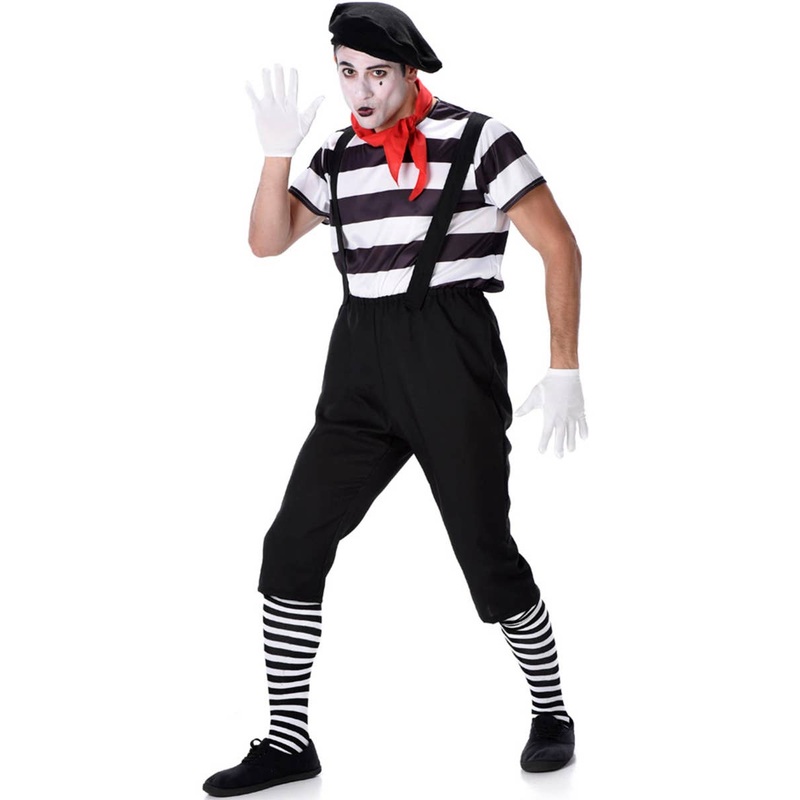 Pierrot French Mime Mens Fancy Dress Costume