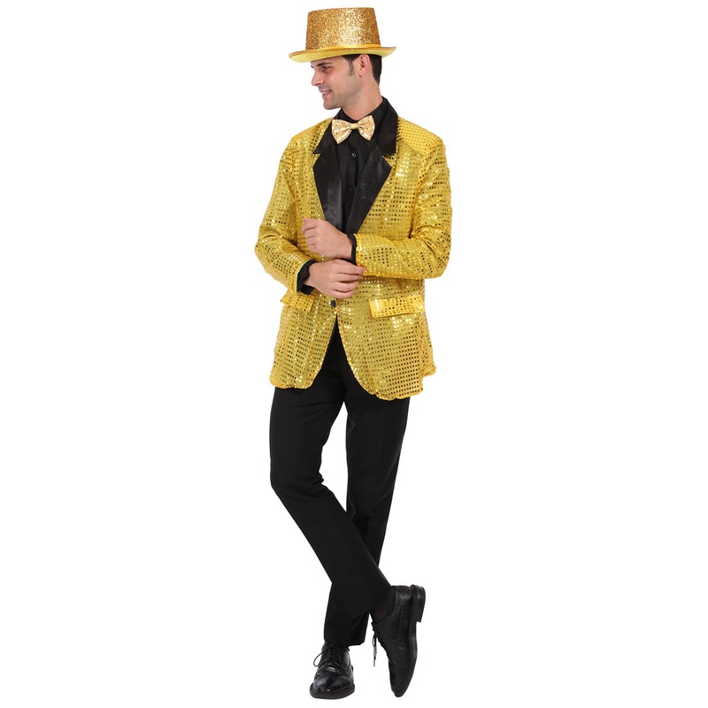 Sequined Mens Gold Costume Jacket