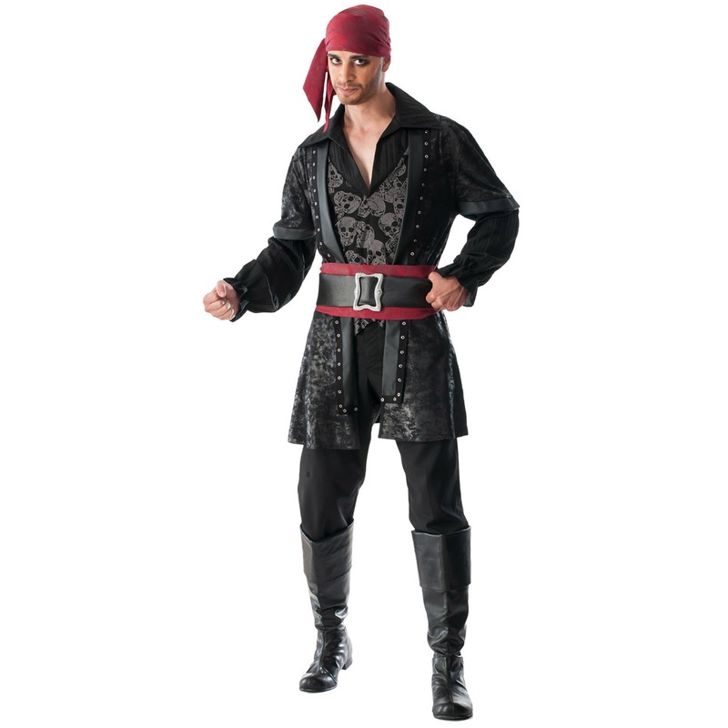 Skull Pirate Black Beard Mens Costume