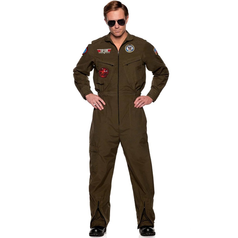 Top Gun Mens Licensed Pilot Flight Suit Costume