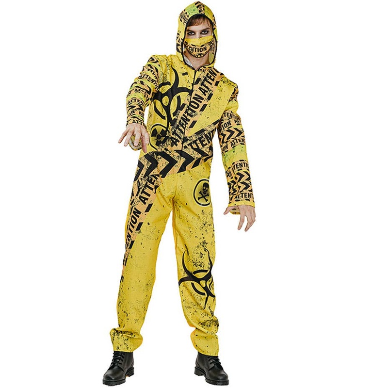 Toxic Yellow Hazmat Mens Halloween Costume