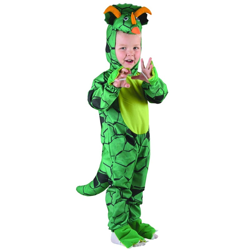Triceratops Baby and Toddler Green Dinosaur Costume