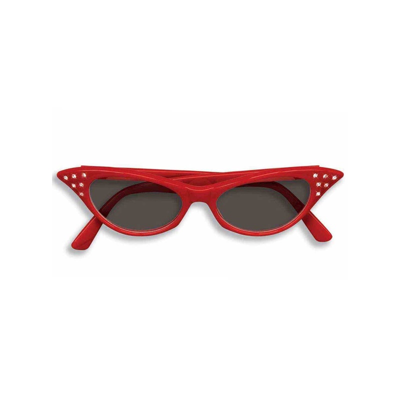 1950s Retro Red Ladies Glasses With Black Lenses