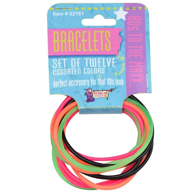 1980s Rainbow Fluro Bracelets Costume Accessory