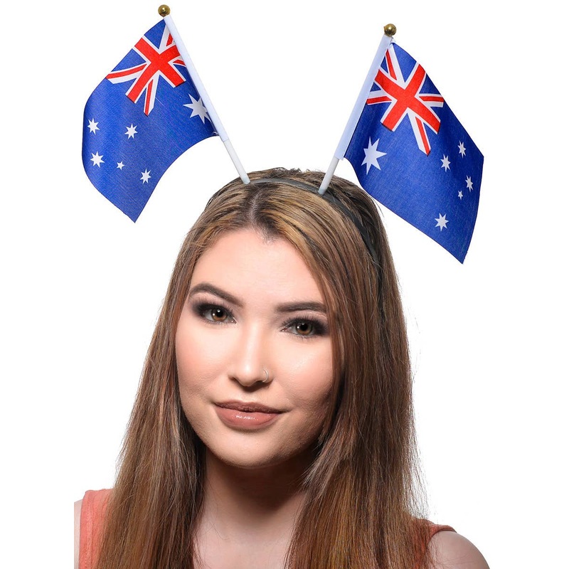 Aussie Flags on Headband Costume Accessory