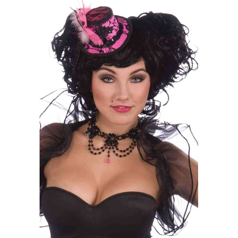 Burlesque Black and Pink Beaded Choker Necklace