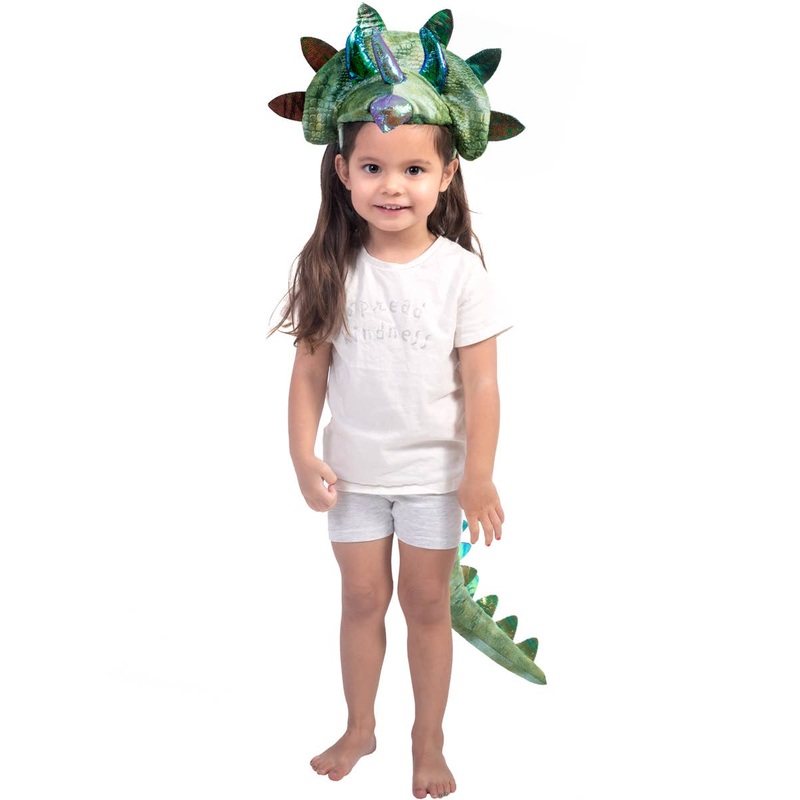 Cute Triceratops Headband and Tails Kids Costume Set
