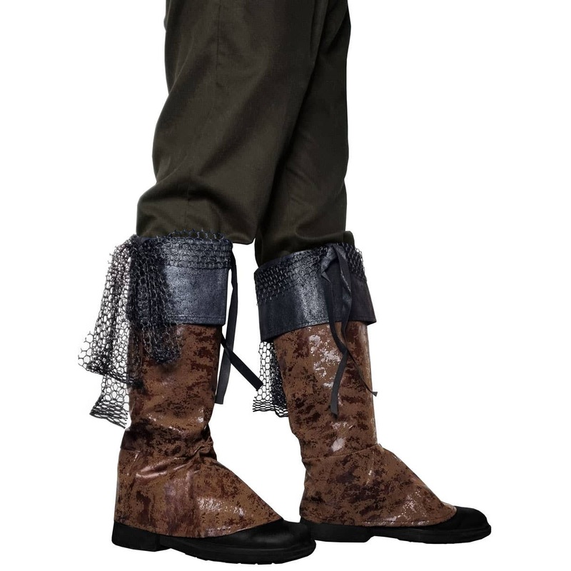 Deluxe Brown Faux Suede Pirate Boot Covers