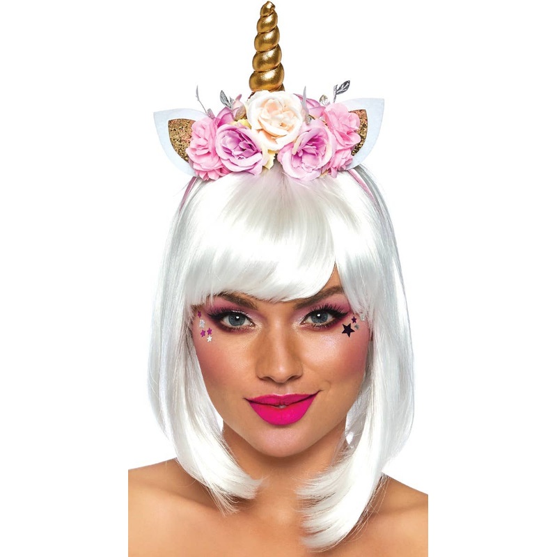 Fairy Unicorn Flower Headband Womens Costume Accessory