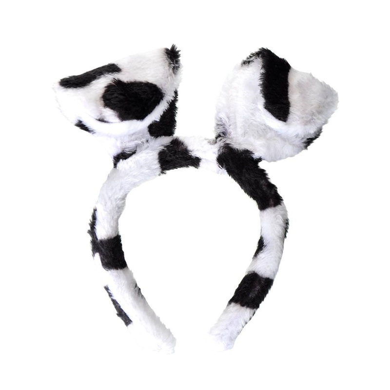 Fluffy Black and White Kids Dalmatian Ears Headband
