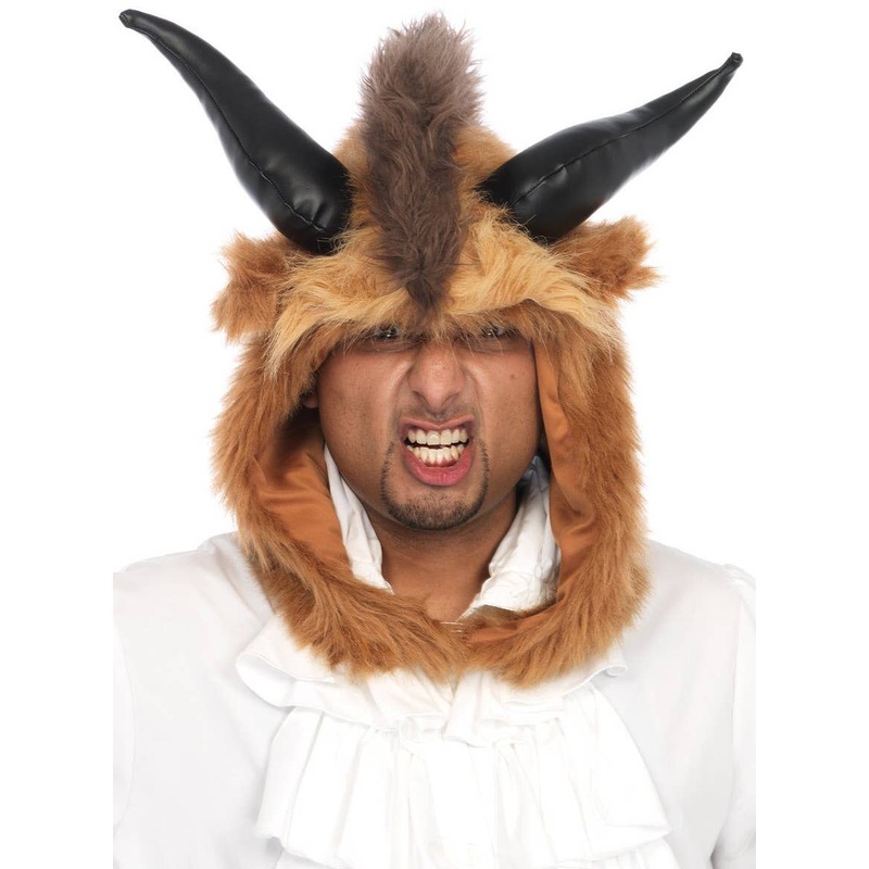 Furry Brown Brutal Beast Hood Costume Accessory