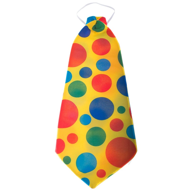 Giant Yellow Polka Dot Clown Neck Tie