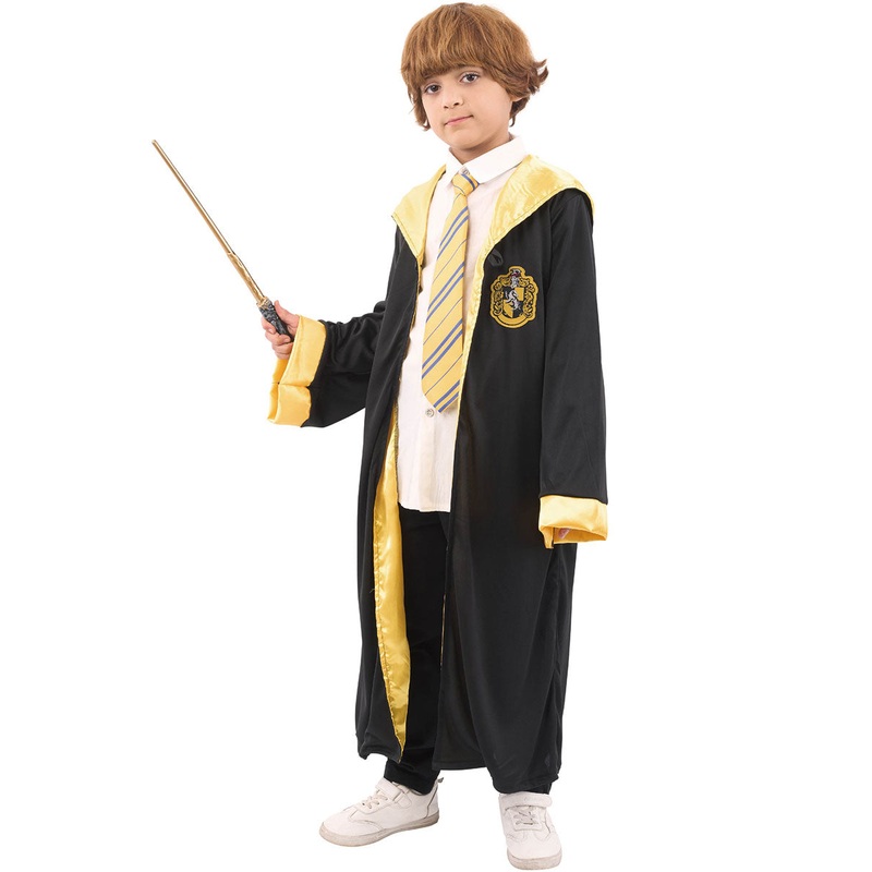 Hooded Boys Yellow Magical House Robe Costume