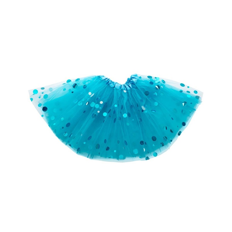 Layered Light Blue Womens Tutu with Holographic Dots
