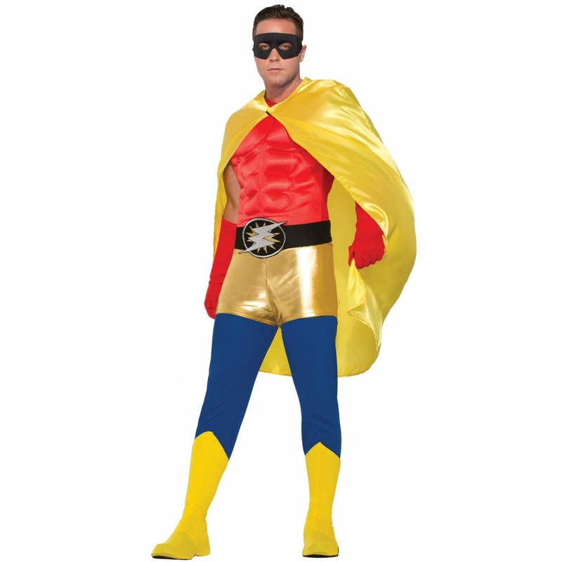 Long Adults Yellow Superhero Costume Cape