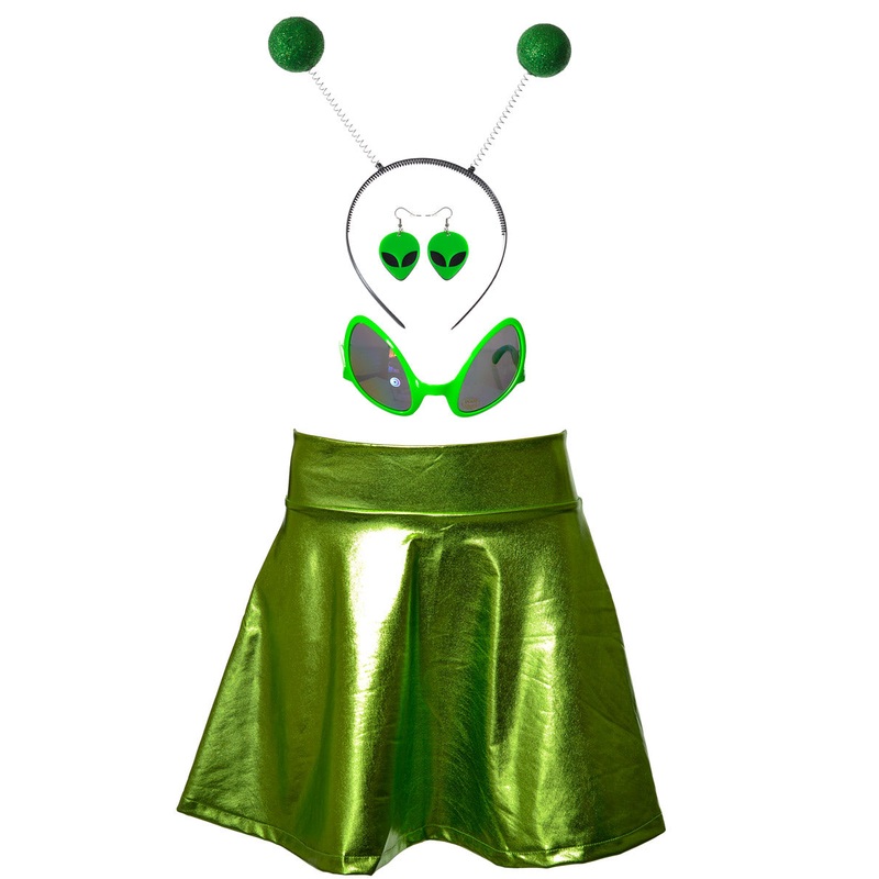 Metallic Green Space Alien Costume Accessory Set